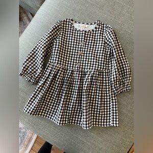 Cat & Jack Black and White Gingham Flannel Dress